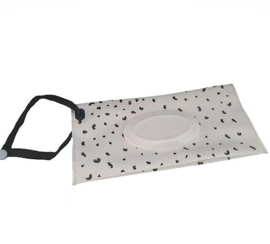 Reusable Wet Wipes Pouch - Black Dots