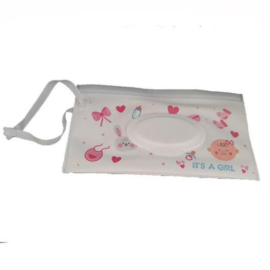 Reusable Wet Wipes Pouch - Pink Hearts & Bows
