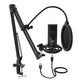 Fifine T669 Cardioid USB Condensor Microphone Arm Desk Mount Kit - Black
