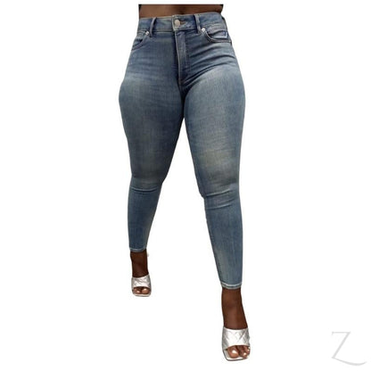 Ladies High Rise Super Skinny Super Strong Stretchy Denim Jeans | Plain | "Sara"