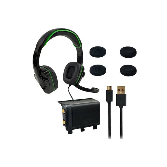 SparkFox Xbox-One | Headset | High-Capacity Battery Pack | 3m Braided Cable | Thumb Grips - Core Gamer Combo