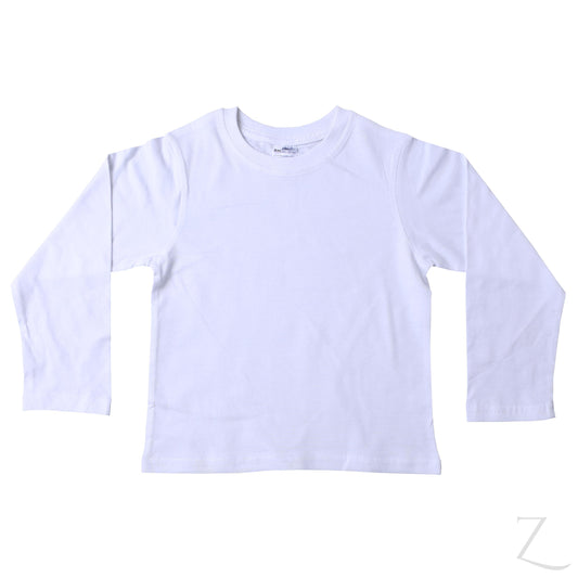 T-Shirt Plain - White Long Sleeve