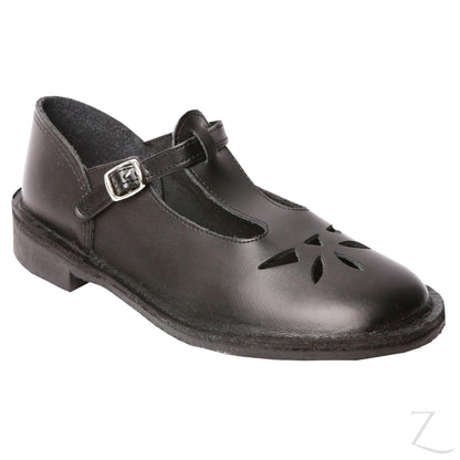 Buccaneers Tear Drop School Shoes - Black