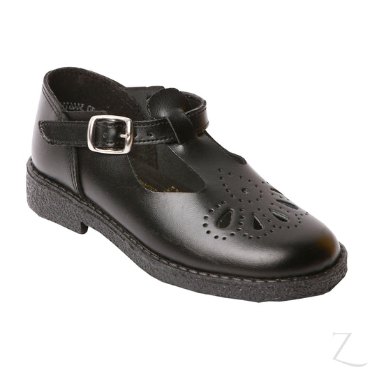 Toughees Betty Tear Drop School Shoes - Black