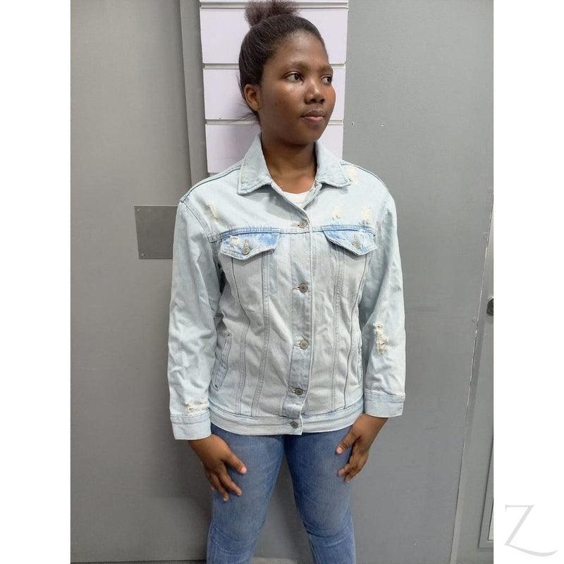 Ladies Oversized Super Strong Denim Jacket | Ripped | "Ijusi"