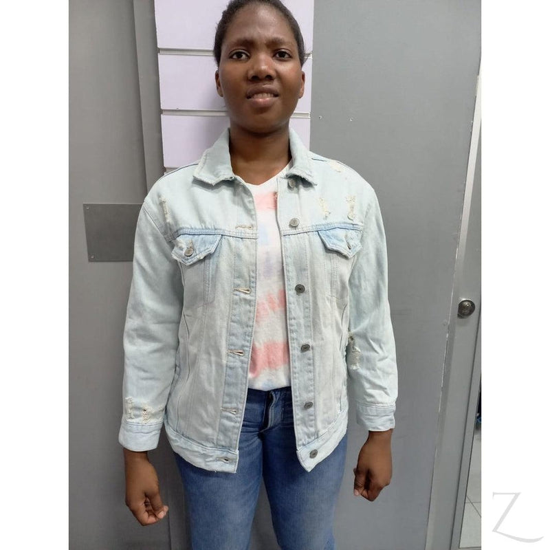 Ladies Oversized Super Strong Denim Jacket | Ripped | "Ijusi"