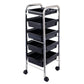 Lucky Salon Trolley Plastic Black 5 Tier