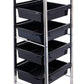 Lucky Salon Trolley Plastic Black 5 Tier