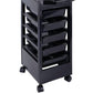 Lucky Salon Trolley Plastic Black 5 Tier