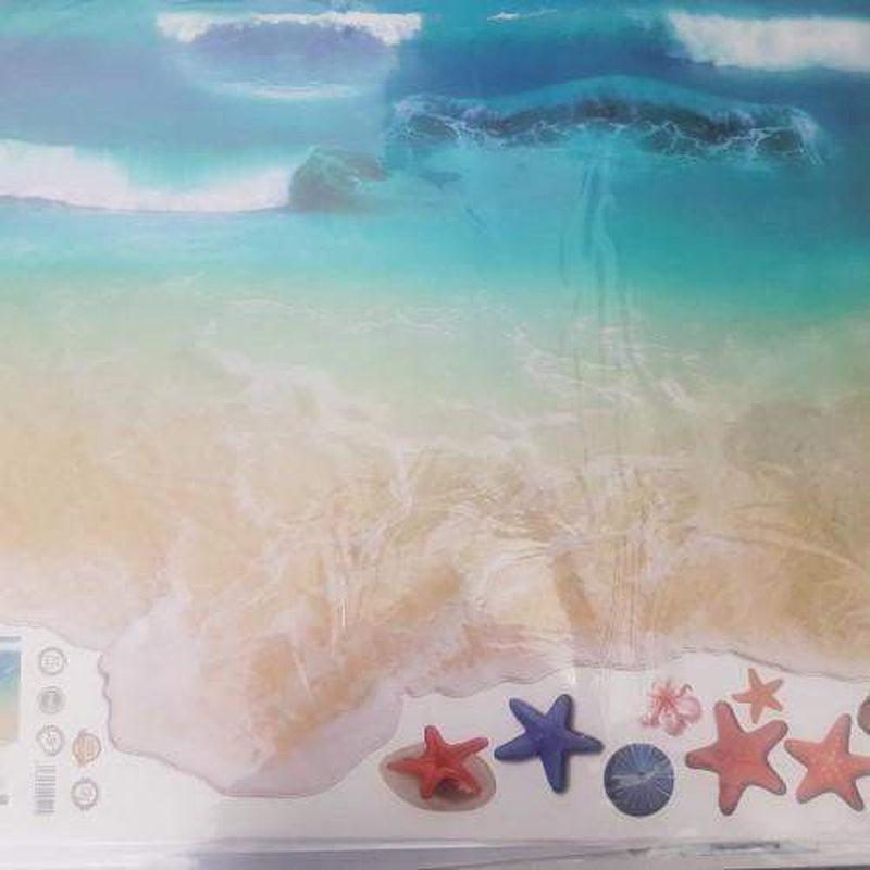 3D Wall or Floor Stickers - Beach - Zalemart