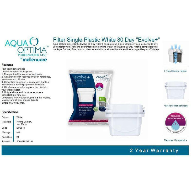 Buy-Aqua Optima Filter Single Plastic White 30 Day "Evolve+"-Online-in South Africa-on Zalemart