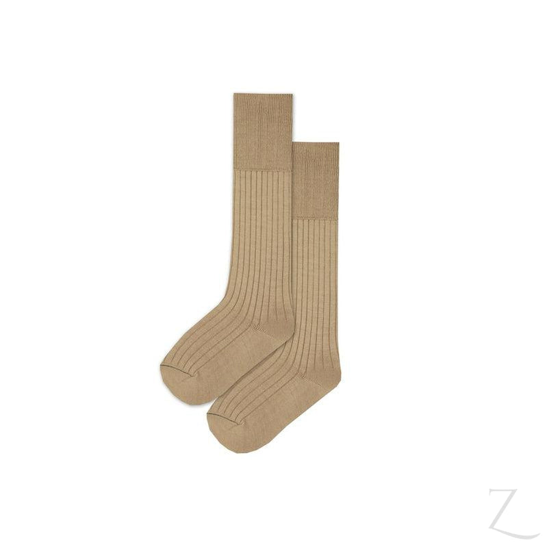 Buy-Boys 3/4 Plain Long Socks - Sand-Small-Online-in South Africa-on Zalemart