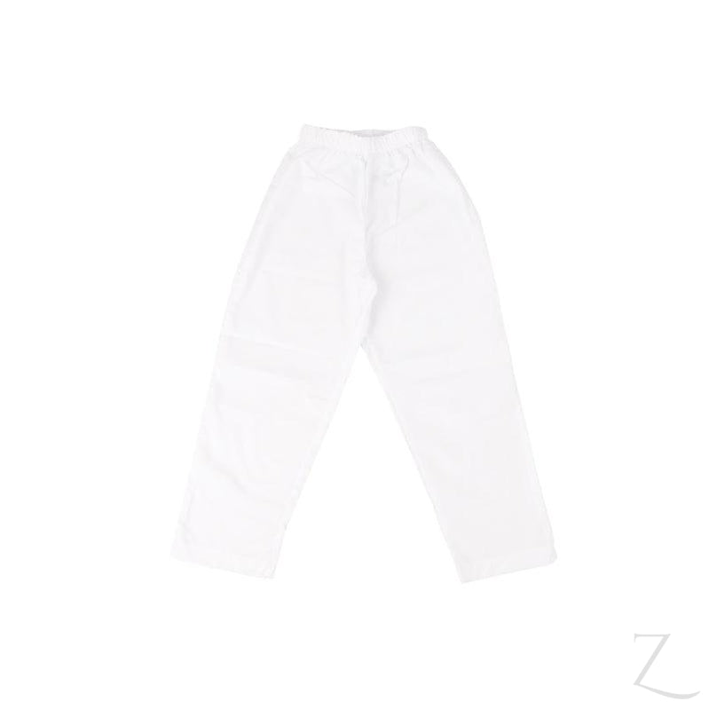 Buy-Elasticated Plain Pants - White Poly Cotton-22-Online-in South Africa-on Zalemart