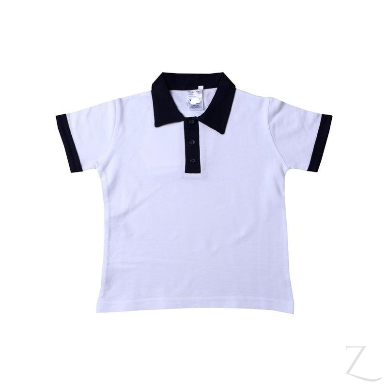 Buy-Golf Shirt Plain - White/Navy-Age 4-5-Online-in South Africa-on Zalemart