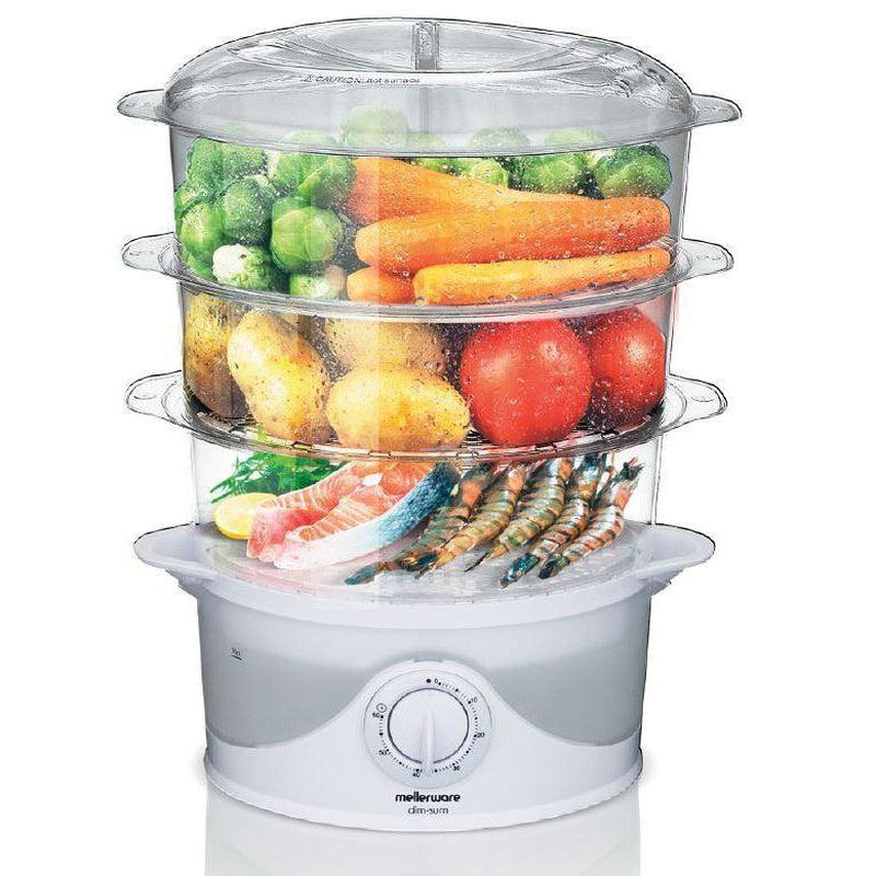 Buy-Mellerware Food Steamer With Timer Plastic 3 Tier / 9L 800W "Dim Sum"-Online-in South Africa-on Zalemart