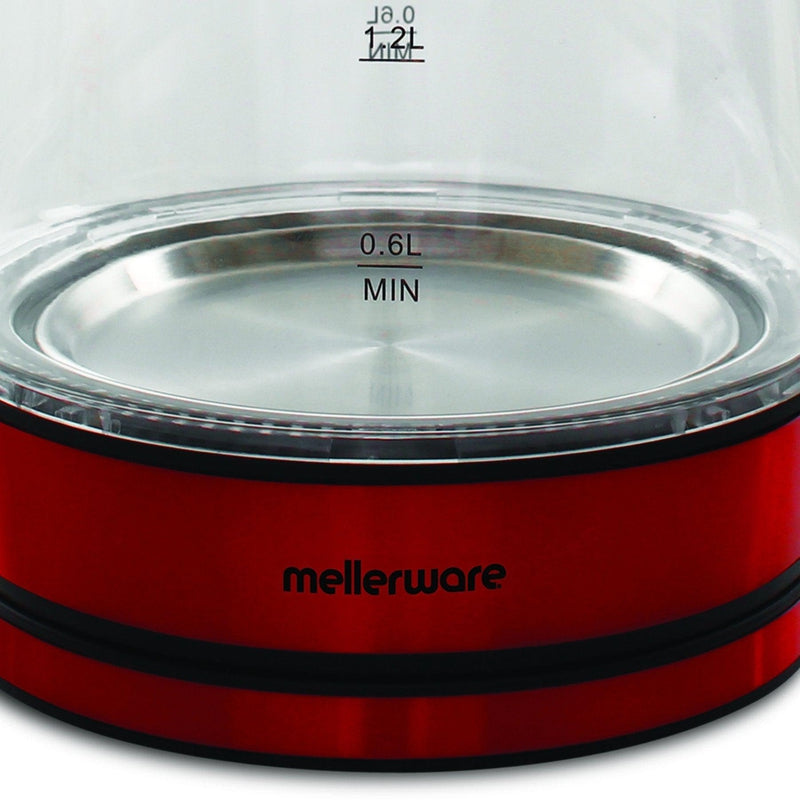 Buy-Mellerware Kettle 360 Degree Cordless Glass Red 1.8L 2200W "Azure"-Online-in South Africa-on Zalemart