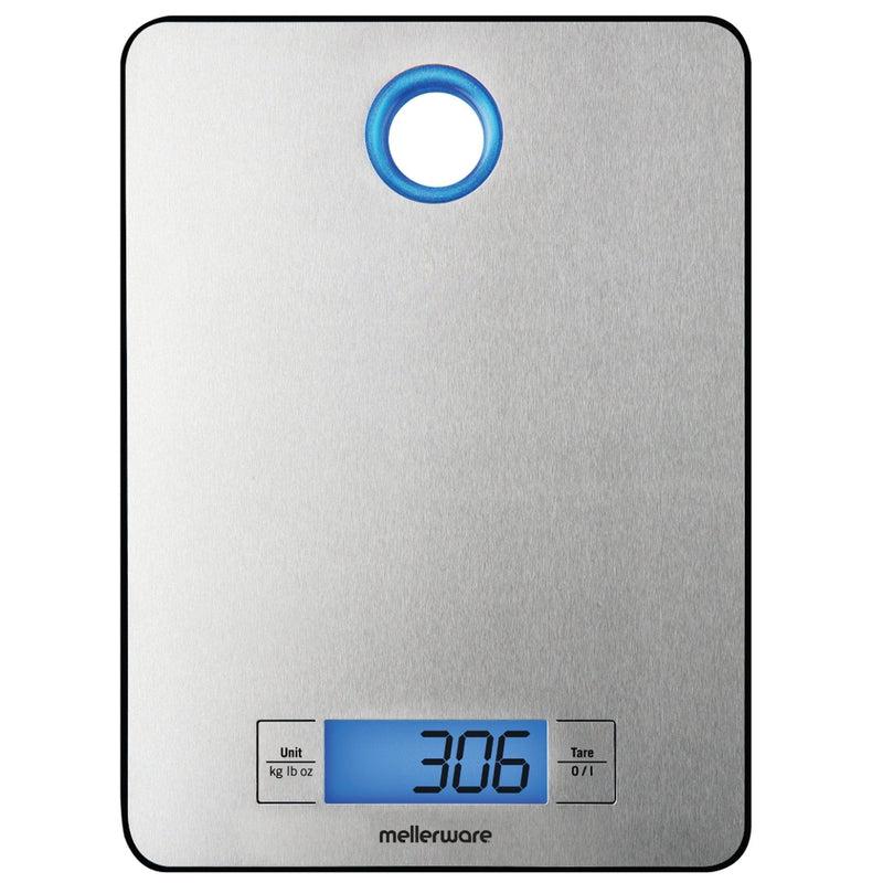 Buy-Mellerware Kitchen Scale Battery Operated LCD Display Stainless Steel Brushed 5kg 4.5V "Saxony"-Online-in South Africa-on Zalemart
