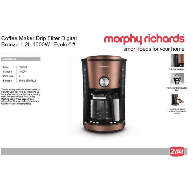 Buy-Morphy Richards Coffee Maker Drip Filter Digital Bronze 1.2L 1000W "Evoke"-Online-in South Africa-on Zalemart