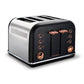 Buy-Morphy Richards Toaster 4 Slice Stainless Steel Black 1800W "Accents Rose Gold"-Online-in South Africa-on Zalemart
