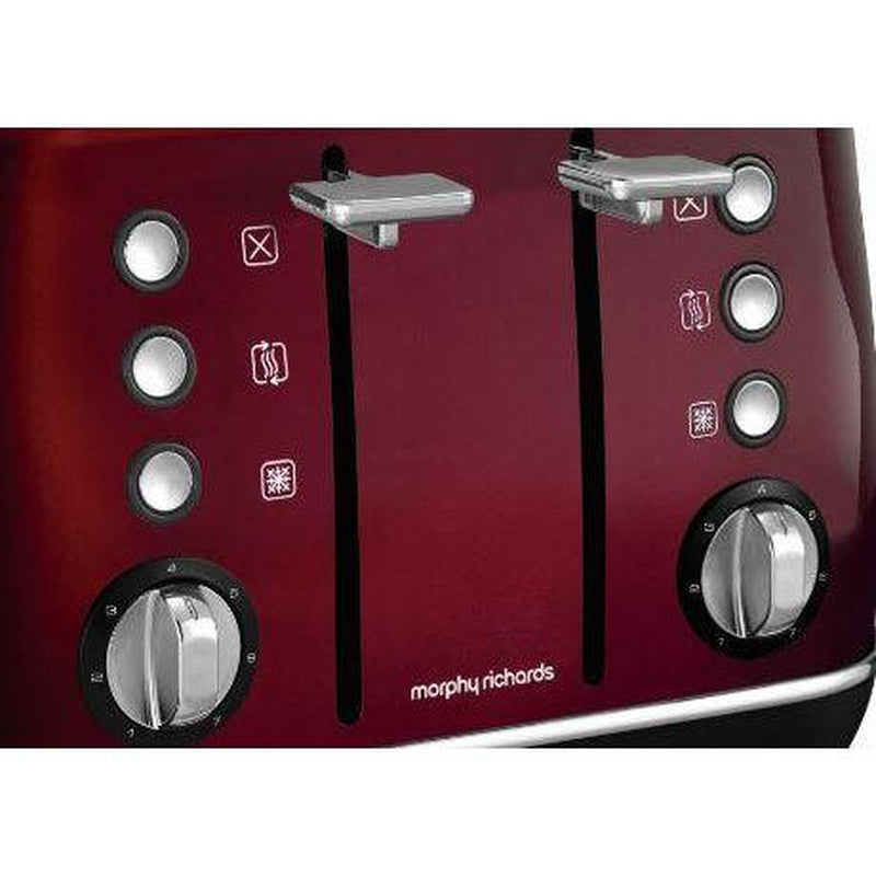 Buy-Morphy Richards Toaster 4 Slice Stainless Steel Red 1800W "Evoke"-Online-in South Africa-on Zalemart