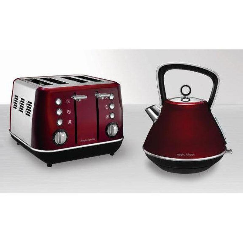 Buy-Morphy Richards Toaster 4 Slice Stainless Steel Red 1800W "Evoke"-Online-in South Africa-on Zalemart