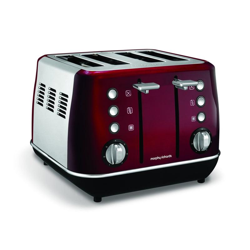 Buy-Morphy Richards Toaster 4 Slice Stainless Steel Red 1800W "Evoke"-Online-in South Africa-on Zalemart