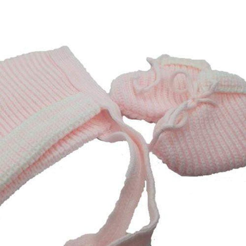 Newborn Baby Bonnet & Bootie Set - Assorted Colours - Zalemart