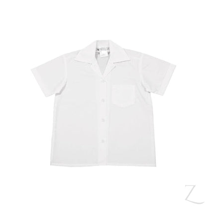 Buy-Shortsleeve Gladneck Blouse - White (top button)-22-Online-in South Africa-on Zalemart