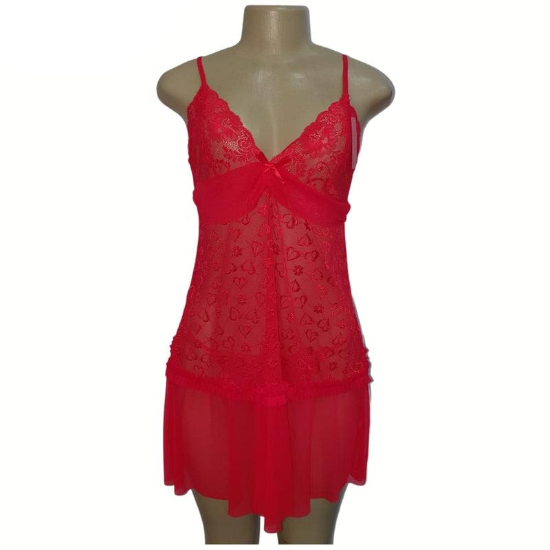 Buy-Women's Lace Chemise and G-String Set-Red-S/M-Online-in South Africa-on Zalemart