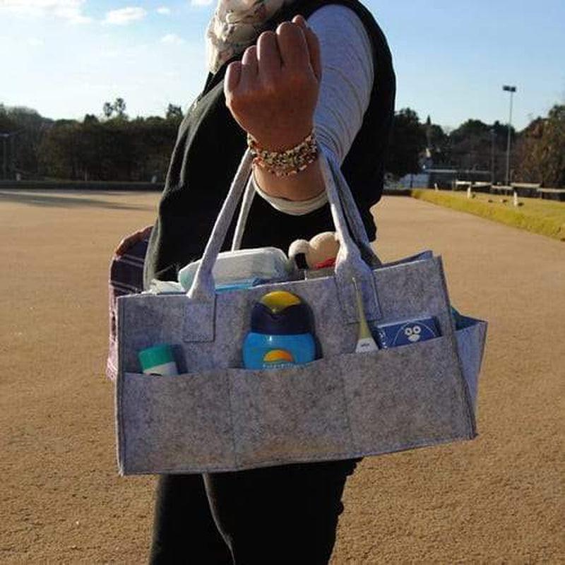 Felt Nappy Organizer Caddy- Grey - Zalemart