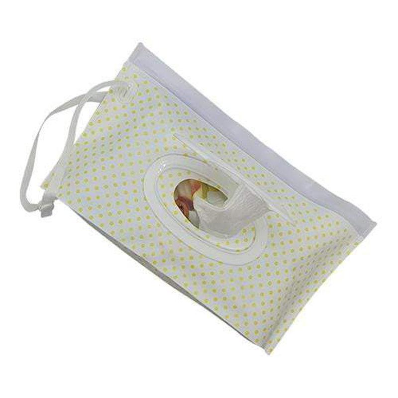 Reusable Wet Wipes Pouch - Yellow Dots - Zalemart